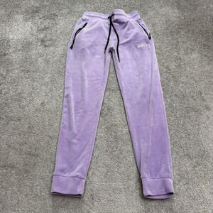 Echt Velour Jogger Pants Womens Small Purple Drawstring Zip Pocket Casual Active
